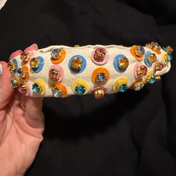 NWOT LELE SADOUGHI TAFFY RAINBOW GUMBALL CRYSTAL PAILLETTE SLIM KNOTTED HEADBAND main image 6